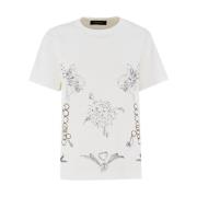 Fabiana Filippi Dam Bomull T-shirt med Framsida Tryck White, Dam