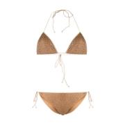 Oseree Guld Lurex Triangel Bikini Beige, Dam