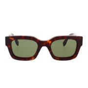 Fendi Fyrkantiga Glamour Solglasögon med Grön Lins Brown, Unisex
