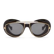 Loewe Double Frame Solglasögon med Mörkgråa Linser Black, Dam