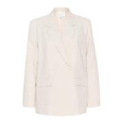 Gestuz Ljus Sand Linneblazer Beige, Dam