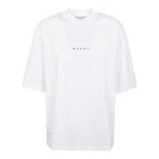 Marni Vit Bomull T-shirt Lily L1W01 White, Dam