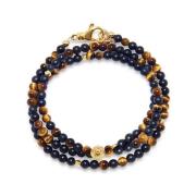 Nialaya The Mykonos Collection - Brown Tiger Eye, Matte Onyx, and Gold...