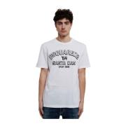 Dsquared2 Vit Bomull T-shirt med Logotryck White, Herr