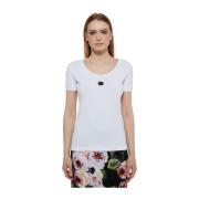Dolce & Gabbana Vit bomull T-shirt med logotyp White, Dam