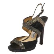 Jimmy Choo Pre-owned Pre-owned Tyg sandaler Black, Dam