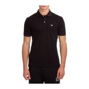 Emporio Armani Enfärgad Polo Shirt med Logo Black, Herr