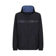 Dolce & Gabbana Reversibel Logo Print Parka Blue, Herr