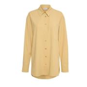 Gestuz Skjorta med lång ärm, krage och bröstficka Yellow, Dam