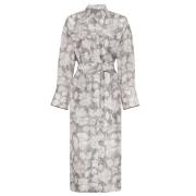 Brunello Cucinelli Midi klänning med bladtryck och skärp Gray, Dam