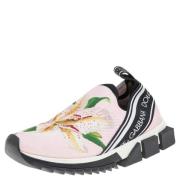 Dolce & Gabbana Pre-owned Pre-owned Tyg sneakers Pink, Dam