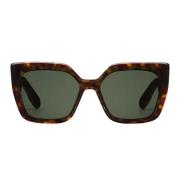Dior Moderna fyrkantiga solglasögon med sköldpaddsmönstrad båge och gr...