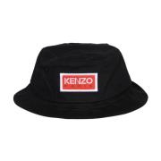 Kenzo Stilfull Bucket Hat med Logo Patch Black, Herr