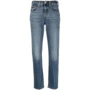 Levi's Stand Off Original Cropped Jeans Blue, Dam
