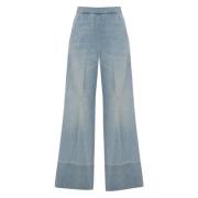 Pinko Wide-Leg Denim Jeans Blue, Dam