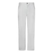Polo Ralph Lauren Vita Jeans med Logo Label och Breda Ben White, Herr
