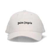 Palm Angels Vita hattar för stilfullt utseende White, Herr