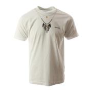 Marcelo Burlon Vit T-shirt med Fjäderhalsband för Herrar White, Herr