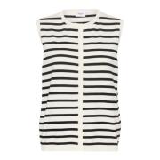 Saint Tropez Randig Vest Cardigan Multicolor, Dam