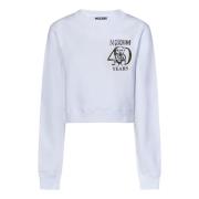 Moschino Vit Teddy Bear Print Sweatshirt White, Dam