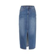 Kaffe Delad Denimkjol Blue, Dam