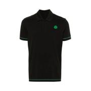 Moncler Logo Patch Polo Shirt Black, Herr