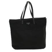 Prada Vintage Pre-owned Tyg totevskor Black, Dam