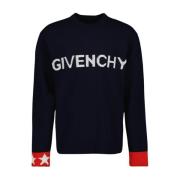 Givenchy Logo Tröja Blue, Herr