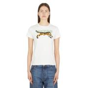 Kenzo Tiger Pixel Grafisk T-shirt White, Dam