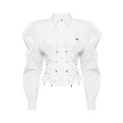 Vivienne Westwood Italiensk Bomullsskjorta med Puffärm White, Dam