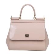 Dolce & Gabbana Liten Sicily-väska i polerat kalvskinn Pink, Dam