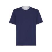 Brunello Cucinelli Blåa T-shirts och Polos Blue, Herr