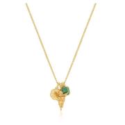 Nialaya Men's Gold Talisman Necklace with Angel and Malachite Pendant ...