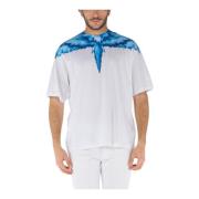 Marcelo Burlon Färgglada Vingar Grafisk T-shirt White, Herr