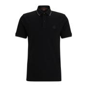 Hugo Boss Svart Slim Fit Polo Skjorta med Logo Patch Black, Herr