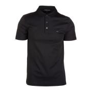 Michael Kors Enfärgad Polo Shirt med Logobroderier Black, Herr