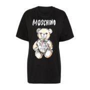 Moschino Svarta Logo Print Teddy Bear T-shirts och Polos Black, Dam