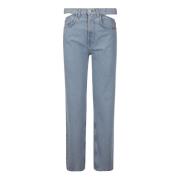 Amish Broken Bleach Straight Jeans Blue, Dam