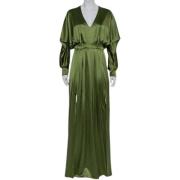 Balmain Pre-owned Pre-owned Satin klnningar Green, Dam