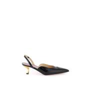 Thom Browne Eleganta Brogue Slingback Pumps Black, Dam