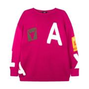Alix The Label Stickad Konstverk Pullover Pink, Dam