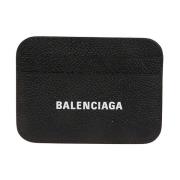 Balenciaga Svart Läder Korthållare Plånbok Black, Dam