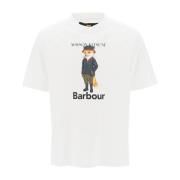 Barbour Fox Beaufort Crew Neck T-Shirt White, Herr
