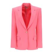 Stella McCartney Ansvarsfull Ullblazer med Enkelknapp Stängning Pink, ...