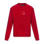 Dolce & Gabbana Logo Sweatshirt med Ribbade Kanter Red, Herr