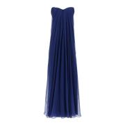 Alexander McQueen Silkesklänning med bysthållare Blue, Dam