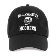 Alexander McQueen Broderad Logga Baseballkeps Black, Herr