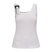 Versace Jeans Couture Ribbad tanktopp White, Dam