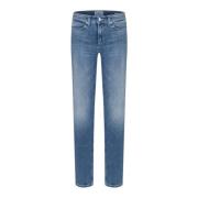 Cambio Snygga Straight-Leg Jeans i Ljus Denim Blue, Dam