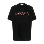 Lanvin Klassisk Curb Logo T-shirt Black, Herr
